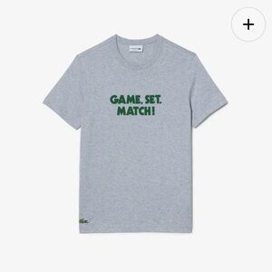 Lacoste Unisex PIQUÉ Effect Slogan Cotton Jersey T-shirt NWOT